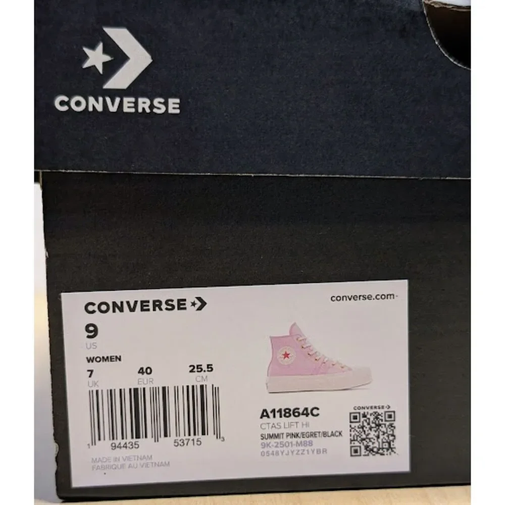 Converse CTAS Lift Platform Summit Pink Buckle High Top Shoes Women's 9 NIB